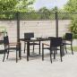 Preview: Garten Essgruppe 5 pcs Schwarz Poly Rattan