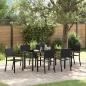 Preview: ARDEBO.de - Garten Essgruppe 7 pcs Schwarz Poly Rattan