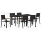 Preview: Garten Essgruppe 7 pcs Schwarz Poly Rattan