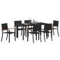 Preview: Garten Essgruppe 7 pcs Schwarz Poly Rattan