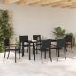 Preview: Garten Essgruppe 7 pcs Schwarz Poly Rattan