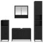 Preview: Badezimmermöbel-Set 4 pcs Schwarz Eichen-Optik Holzwerkstoff