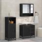 Preview: ARDEBO.de - Badezimmermöbel-Set 3 pcs Schwarz Eichen-Optik Holzwerkstoff