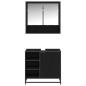 Preview: Badezimmermöbel-Set 2 pcs Schwarz Eichen-Optik Holzwerkstoff