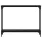Preview: Konsolentisch mit Regal Schwarz Eichen-Optik 102 x 23 x 15.5 cm