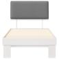 Preview: Bettgestell mit gepolstertem Kopfteil Hellgrau 90 x 190 cm