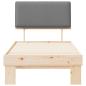 Preview: Bettgestell mit gepolstertem Kopfteil Hellgrau 75 x 190 cm