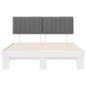 Preview: Bettgestell mit gepolstertem Kopfteil Hellgrau 150 x 200 cm