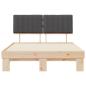 Preview: Bettgestell mit gepolstertem Kopfteil Dunkelgrau 140 x 200 cm
