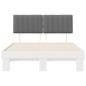 Preview: Bettgestell mit gepolstertem Kopfteil Hellgrau 140 x 200 cm