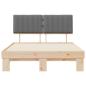 Preview: Bettgestell mit gepolstertem Kopfteil Hellgrau 140 x 190 cm