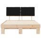 Preview: Bettgestell mit gepolstertem Kopfteil Schwarz 135 x 190 cm