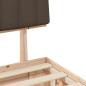 Preview: Bettgestell mit gepolstertem Kopfteil Taupe 135 x 190 cm