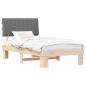 Preview: Bettgestell mit gepolstertem Kopfteil Hellgrau 100 x 200 cm