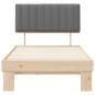 Preview: Bettgestell mit gepolstertem Kopfteil Hellgrau 100 x 200 cm
