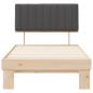Preview: Bettgestell mit gepolstertem Kopfteil Dunkelgrau 100 x 200 cm