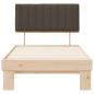 Preview: Bettgestell mit gepolstertem Kopfteil Taupe 100 x 200 cm