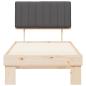 Preview: Bettgestell mit gepolstertem Kopfteil Dunkelgrau 90 x 200 cm