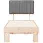 Preview: Bettgestell mit gepolstertem Kopfteil Hellgrau 75 x 190 cm