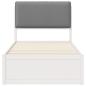Preview: Bettgestell mit gepolstertem Kopfteil Hellgrau 100 x 200 cm