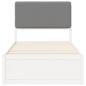 Preview: Bettgestell mit gepolstertem Kopfteil Hellgrau 90 x 200 cm