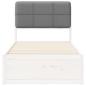 Preview: Bettgestell mit gepolstertem Kopfteil Hellgrau 80 x 200 cm