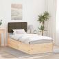 Preview: ARDEBO.de - Bettgestell mit gepolstertem Kopfteil Taupe 90 x 190 cm