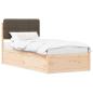 Preview: Bettgestell mit gepolstertem Kopfteil Taupe 90 x 190 cm