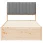 Preview: Bettgestell mit gepolstertem Kopfteil Hellgrau 100 x 200 cm