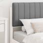 Preview: Bettgestell mit gepolstertem Kopfteil Hellgrau 90 x 200 cm