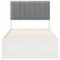 Preview: Bettgestell mit gepolstertem Kopfteil Hellgrau 90 x 200 cm