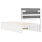 Preview: Bettgestell mit gepolstertem Kopfteil Hellgrau 90 x 200 cm