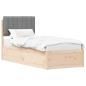 Preview: Bettgestell mit gepolstertem Kopfteil Hellgrau 80 x 200 cm