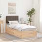 Preview: ARDEBO.de - Bettgestell mit gepolstertem Kopfteil Taupe 80 x 200 cm