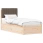 Preview: Bettgestell mit gepolstertem Kopfteil Taupe 80 x 200 cm
