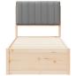 Preview: Bettgestell mit gepolstertem Kopfteil Hellgrau 75 x 190 cm