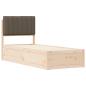 Preview: Bettgestell mit gepolstertem Kopfteil Taupe 75 x 190 cm