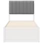 Preview: Bettgestell mit gepolstertem Kopfteil Hellgrau 75 x 190 cm
