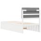 Preview: Bettgestell mit gepolstertem Kopfteil Hellgrau 75 x 190 cm