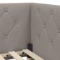Preview: Eckbettgestell mit Kopfteil Taupe 90 x 190 cm Stoff