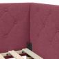 Preview: Eckbettgestell mit Kopfteil Weinrot 90 x 200 cm Stoff