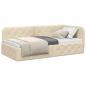 Preview: Eckbettgestell Creme 90 x 200 cm Stoff