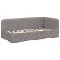 Preview: ARDEBO.de - Eckbettgestell mit Kopfteil Taupe 100 x 200 cm Stoff
