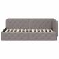 Preview: Eckbettgestell mit Kopfteil Taupe 100 x 200 cm Stoff