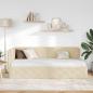 Preview: Eckbettgestell mit Kopfteil Creme 100 x 200 cm Stoff