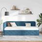 Preview: Eckbettgestell mit Kopfteil Blau 90 x 200 cm Samt