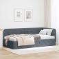 Preview: ARDEBO.de - Eckbettgestell mit Kopfteil Dunkelgrau 90 x 200 cm Samt