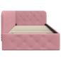 Preview: Eckbettgestell mit Kopfteil Rosa 90 x 200 cm Samt
