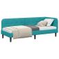 Preview: Eckbettgestell mit Kopfteil Türkis 80 x 200 cm Samt