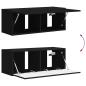 Preview: TV-Wandschrank 2 pcs Schwarz 60 x 31 x 29,5 cm Holzwerkstoff